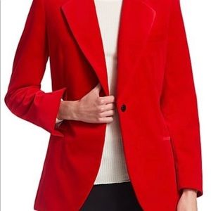 Theory Cinched Red Velvet blazer